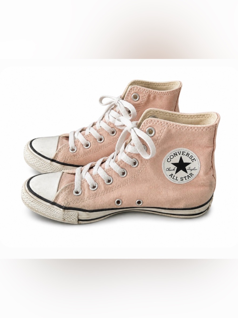 Converse High Top Sneakers - Pink and White -Size 8